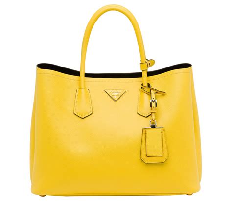 prada saffiano cuir small double bag pale yellow|authentic prada saffiano bag.